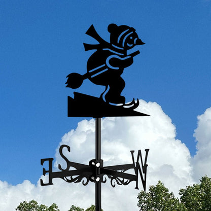 Skiing Christmas Snowman Stainless Steel Weathervane - MISSIRON