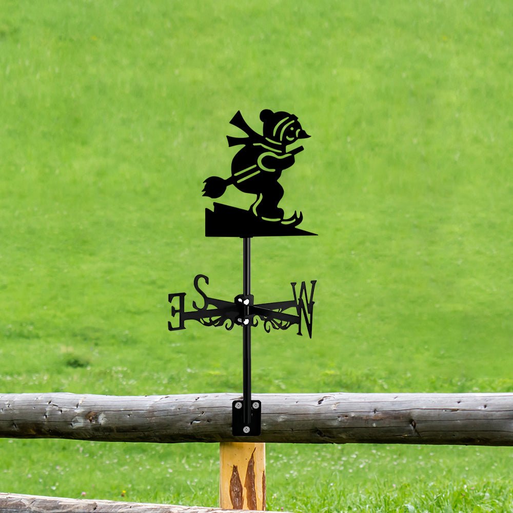 Skiing Christmas Snowman Stainless Steel Weathervane - MISSIRON