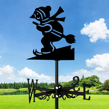 Skiing Christmas Snowman Stainless Steel Weathervane - MISSIRON
