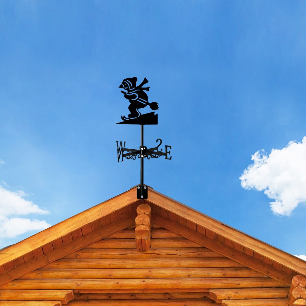 Skiing Christmas Snowman Stainless Steel Weathervane - MISSIRON