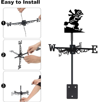 Skiing Christmas Snowman Stainless Steel Weathervane - MISSIRON