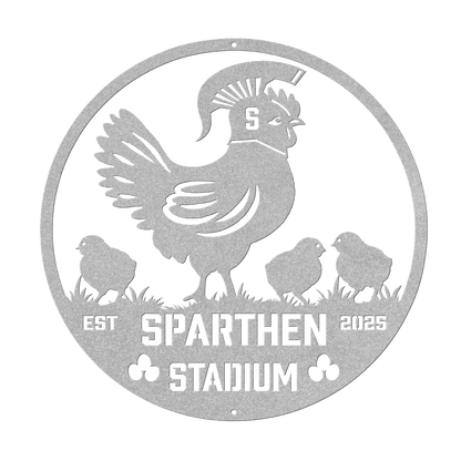 Spart - Hen Stadium Chicken Coop Metal Sign - MISSIRON