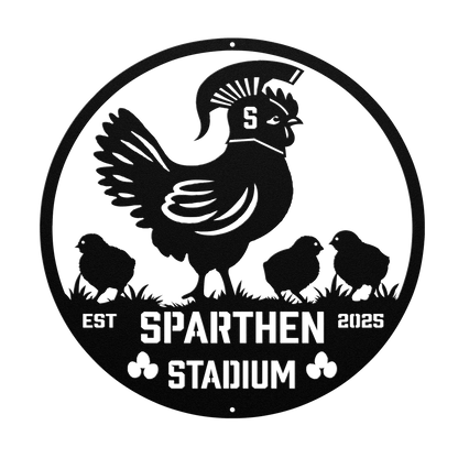 Spart - Hen Stadium Chicken Coop Metal Sign - MISSIRON