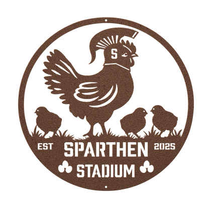 Spart - Hen Stadium Chicken Coop Metal Sign - MISSIRON