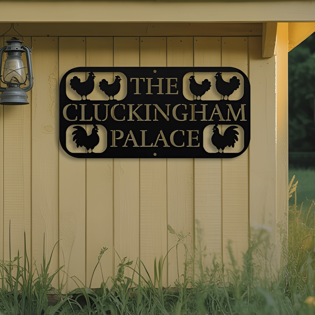 The Cluckingham Palace Chicken Coop Metal Sign - MISSIRON