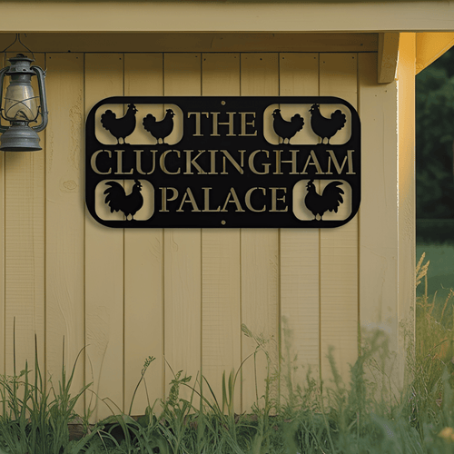 The Cluckingham Palace Chicken Coop Metal Sign - MISSIRON