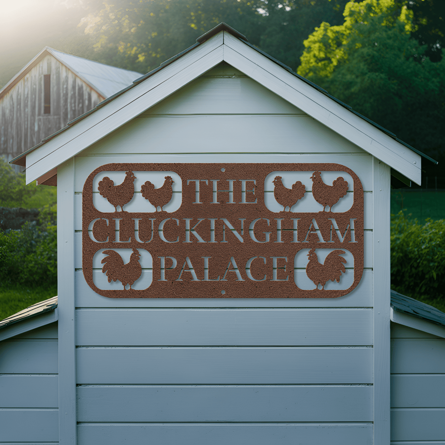 The Cluckingham Palace Chicken Coop Metal Sign - MISSIRON