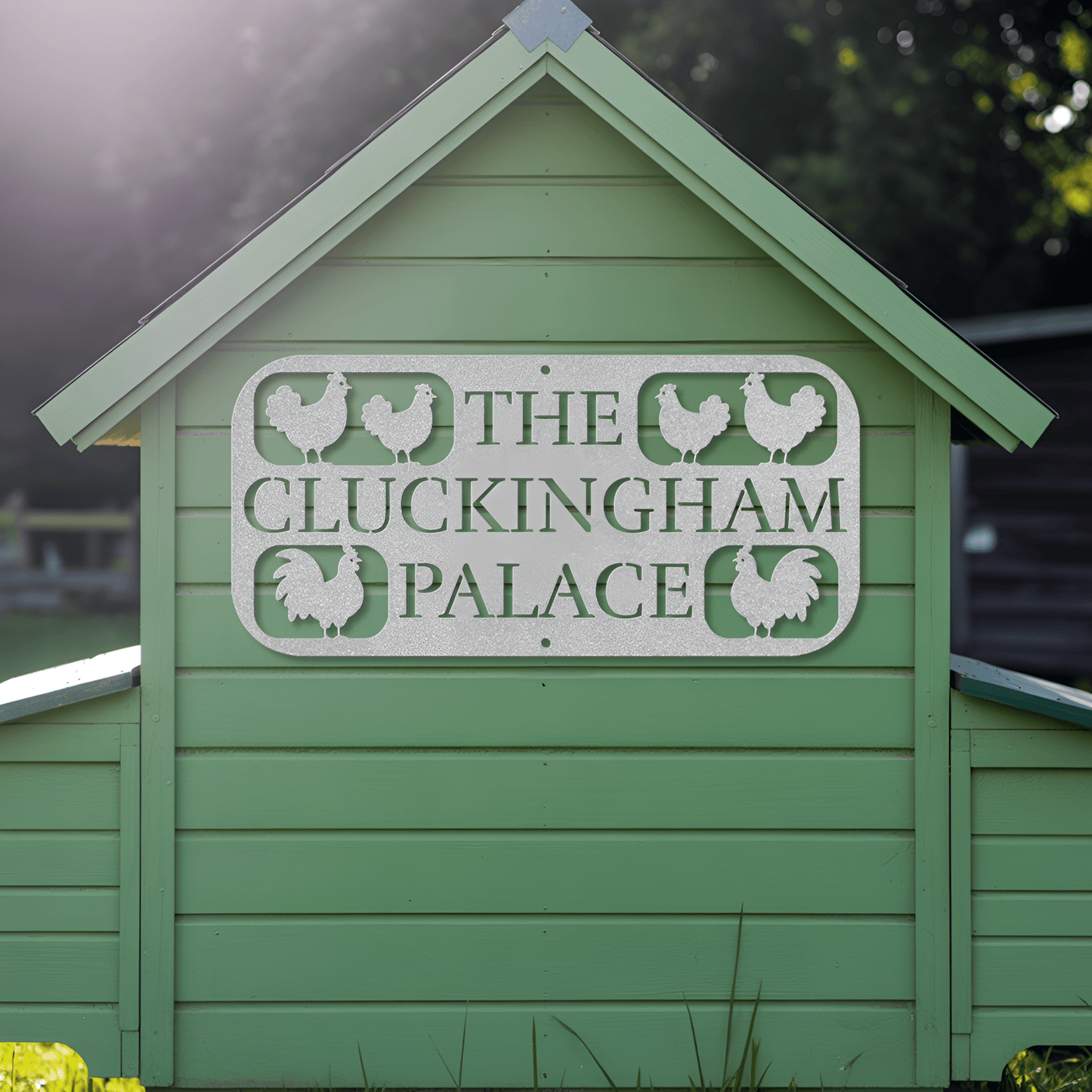 The Cluckingham Palace Chicken Coop Metal Sign - MISSIRON