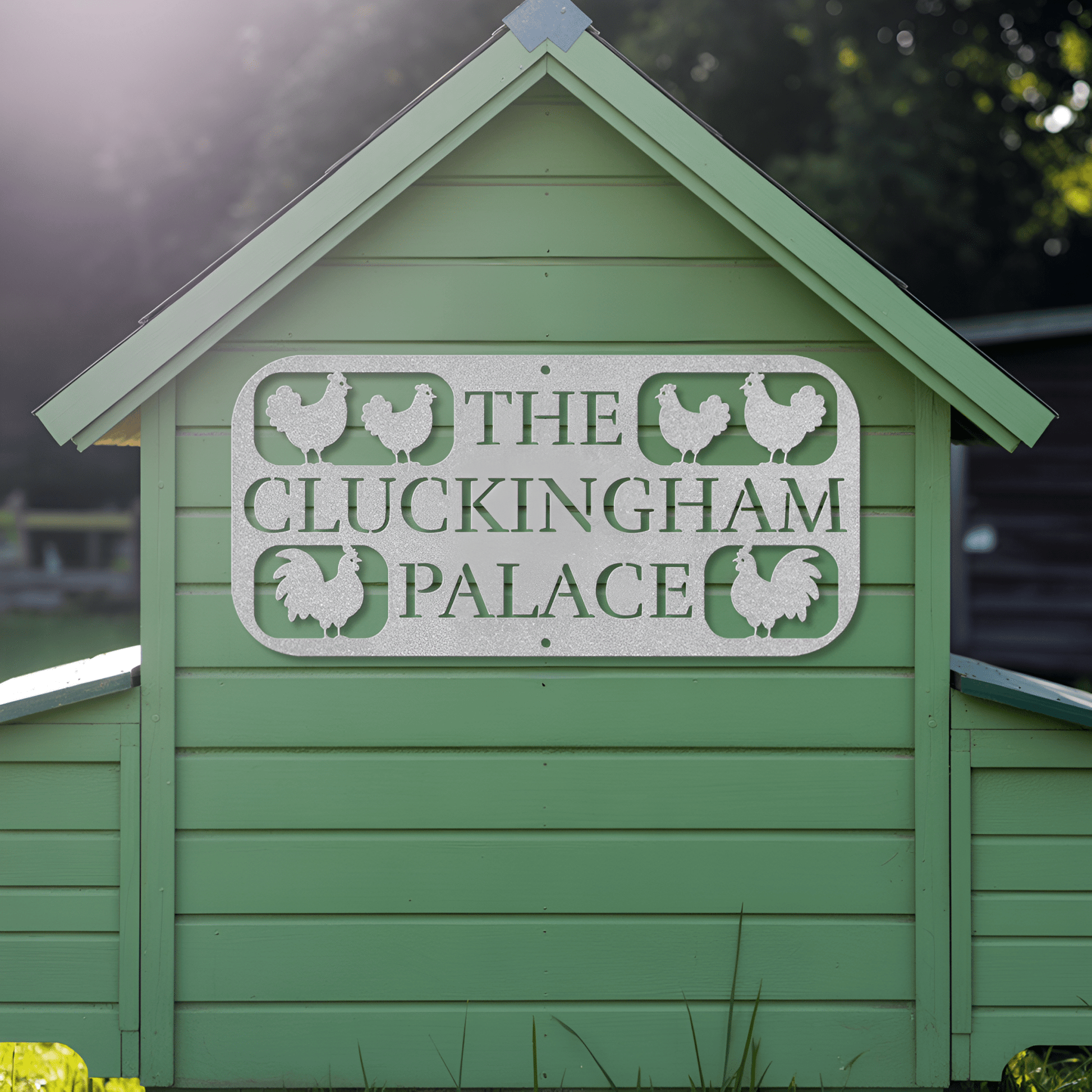 The Cluckingham Palace Chicken Coop Metal Sign - MISSIRON