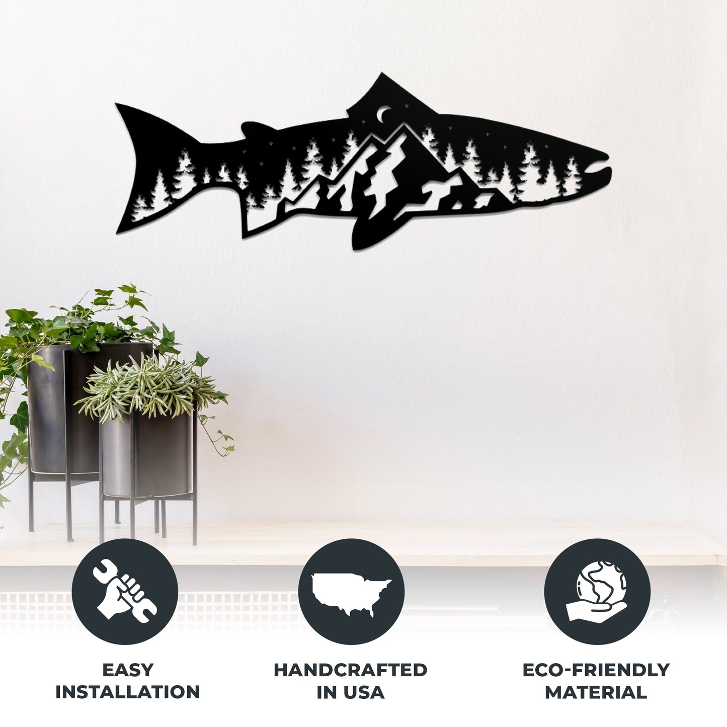 Trout Fish Design - Metal Wall Art - MISSIRON