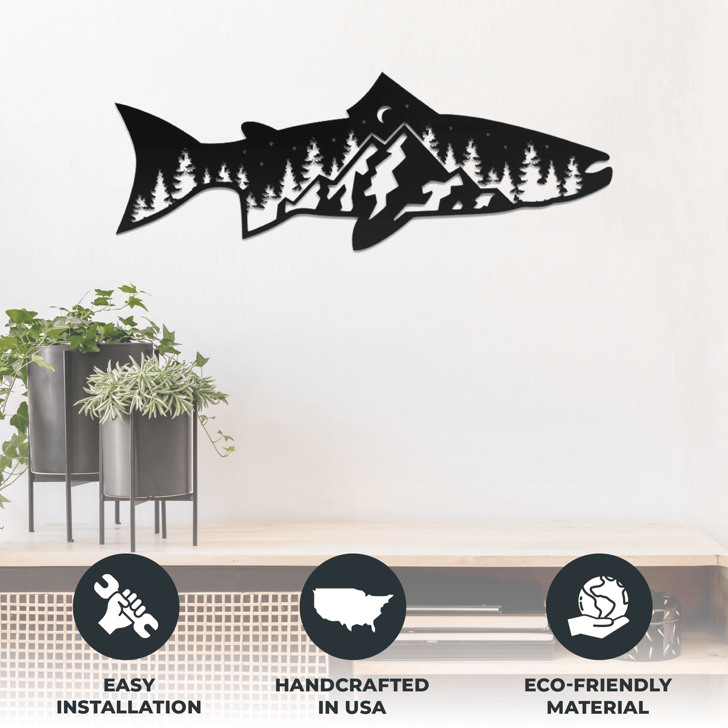 Trout Fish Design - Metal Wall Art - MISSIRON