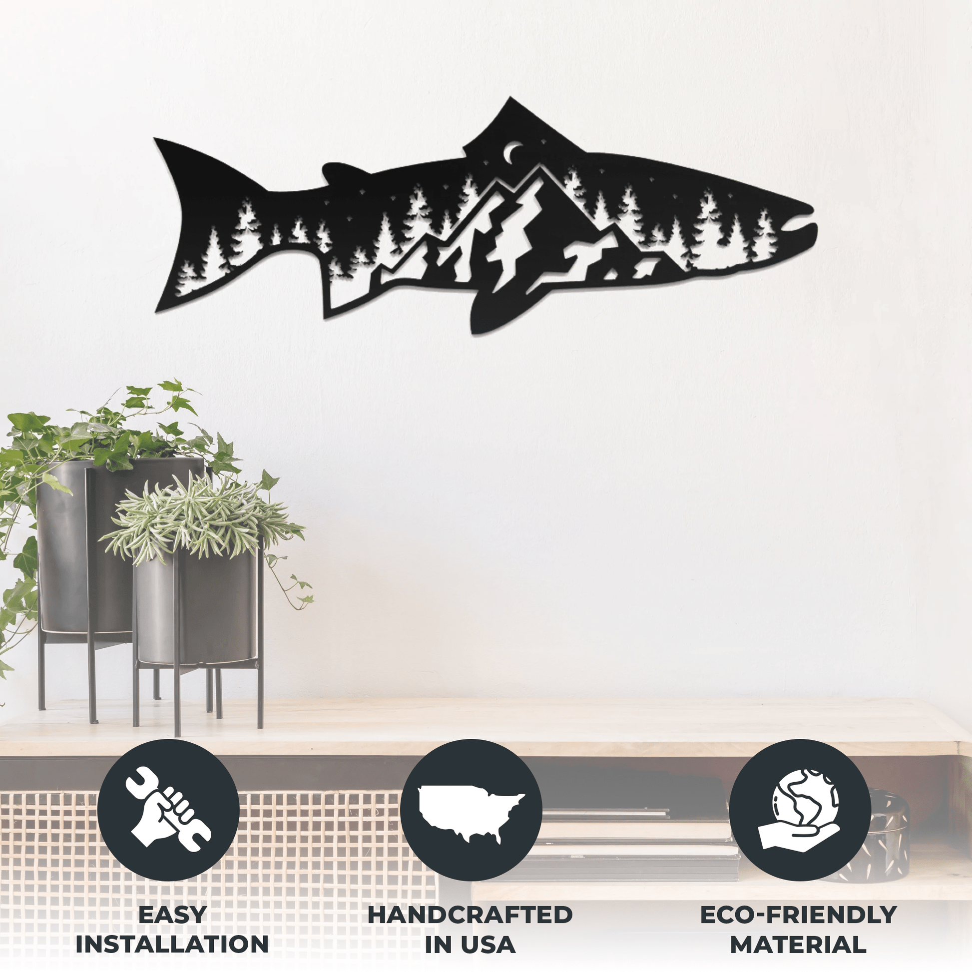 Trout Fish Design - Metal Wall Art - MISSIRON