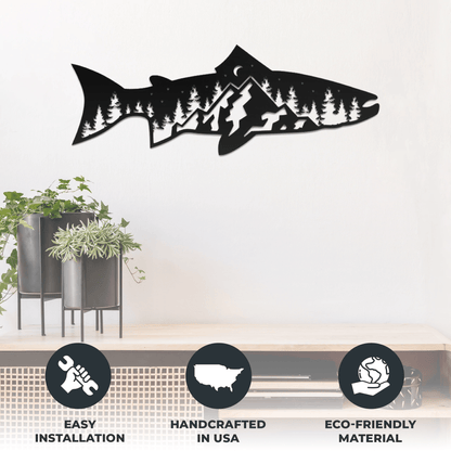 Trout Fish Design - Metal Wall Art - MISSIRON