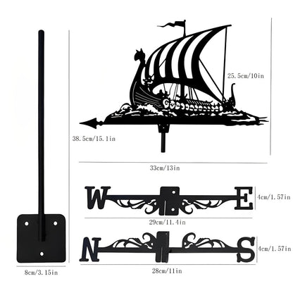 Viking Battle Ship Stainless Steel Weathervane - MISSIRON