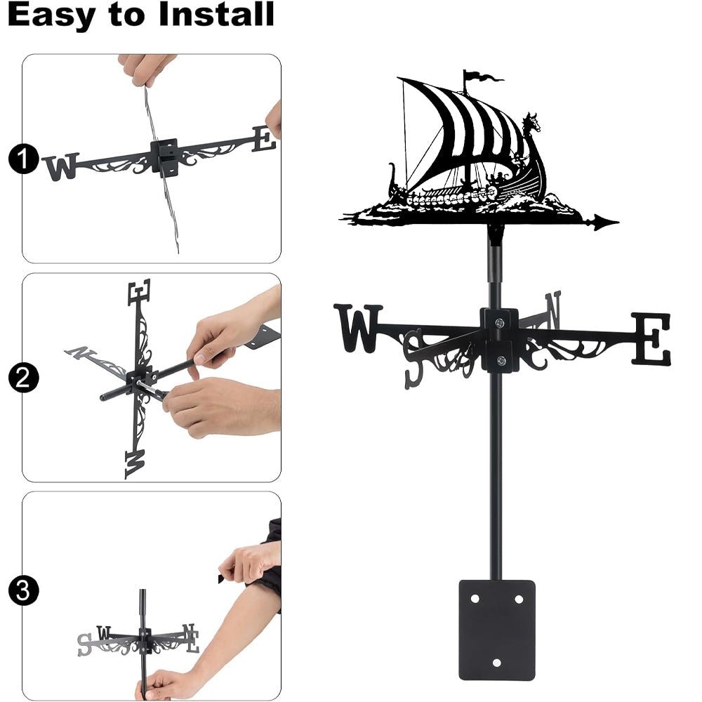 Viking Battle Ship Stainless Steel Weathervane - MISSIRON