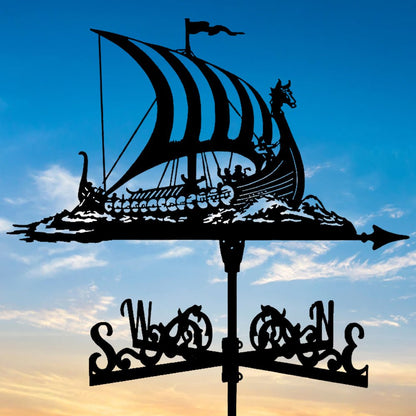 Viking Battle Ship Stainless Steel Weathervane - MISSIRON
