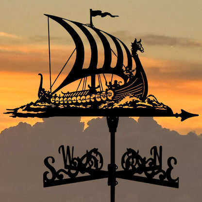 Viking Battle Ship Stainless Steel Weathervane - MISSIRON