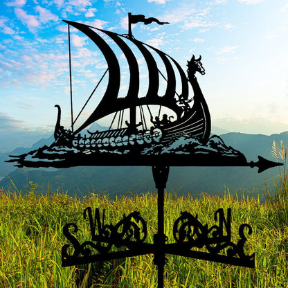 Viking Battle Ship Stainless Steel Weathervane - MISSIRON