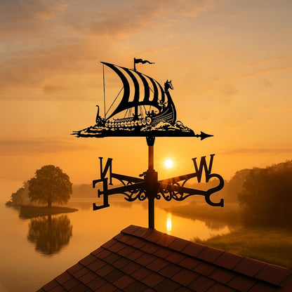 Viking Battle Ship Stainless Steel Weathervane - MISSIRON