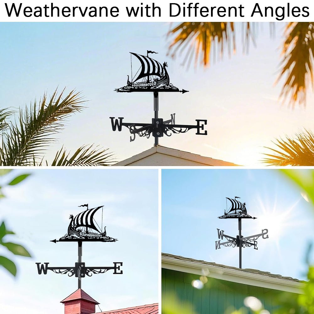 Viking Battle Ship Stainless Steel Weathervane - MISSIRON