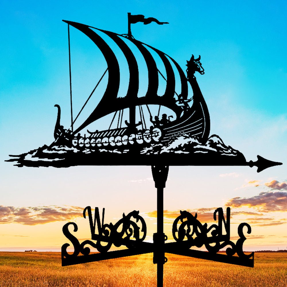 Viking Battle Ship Stainless Steel Weathervane - MISSIRON
