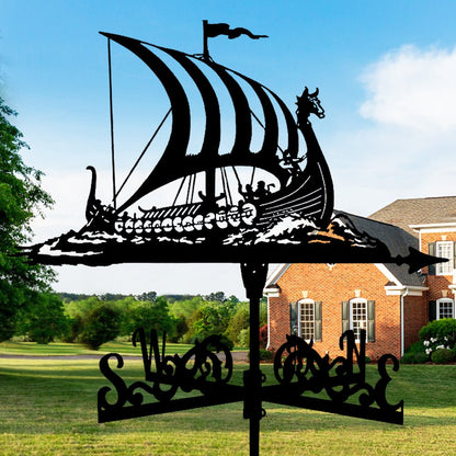 Viking Battle Ship Stainless Steel Weathervane - MISSIRON