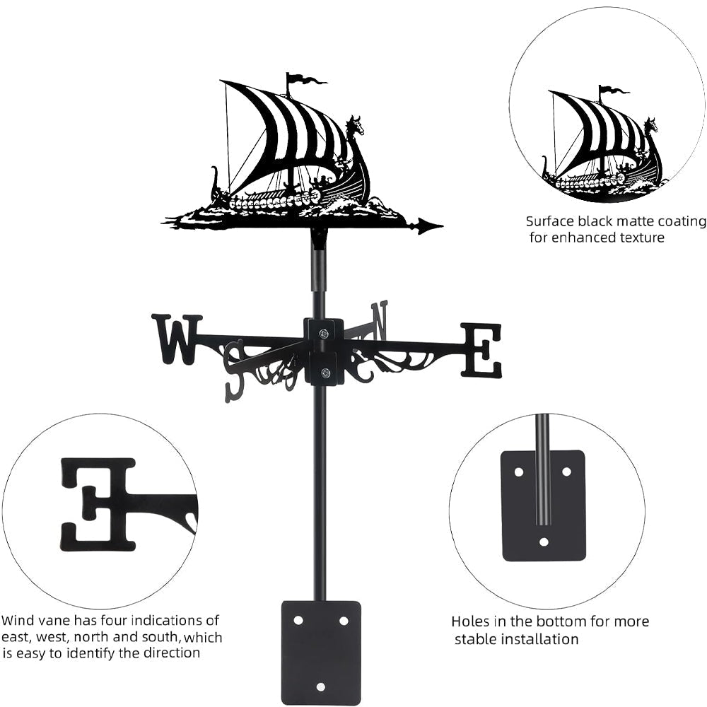 Viking Battle Ship Stainless Steel Weathervane - MISSIRON