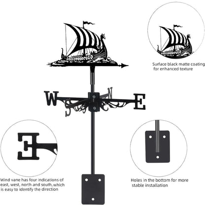 Viking Battle Ship Stainless Steel Weathervane - MISSIRON