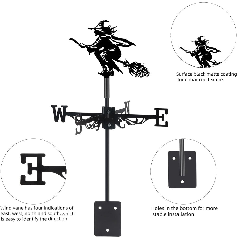 Witch Stainless Steel Weathervane - MISSIRON