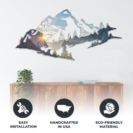 Yosemite Mountain Range View - Metal Wall Art - MISSIRON