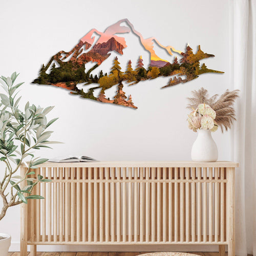 Zion Mountain Range View - Metal Wall Art - MISSIRON
