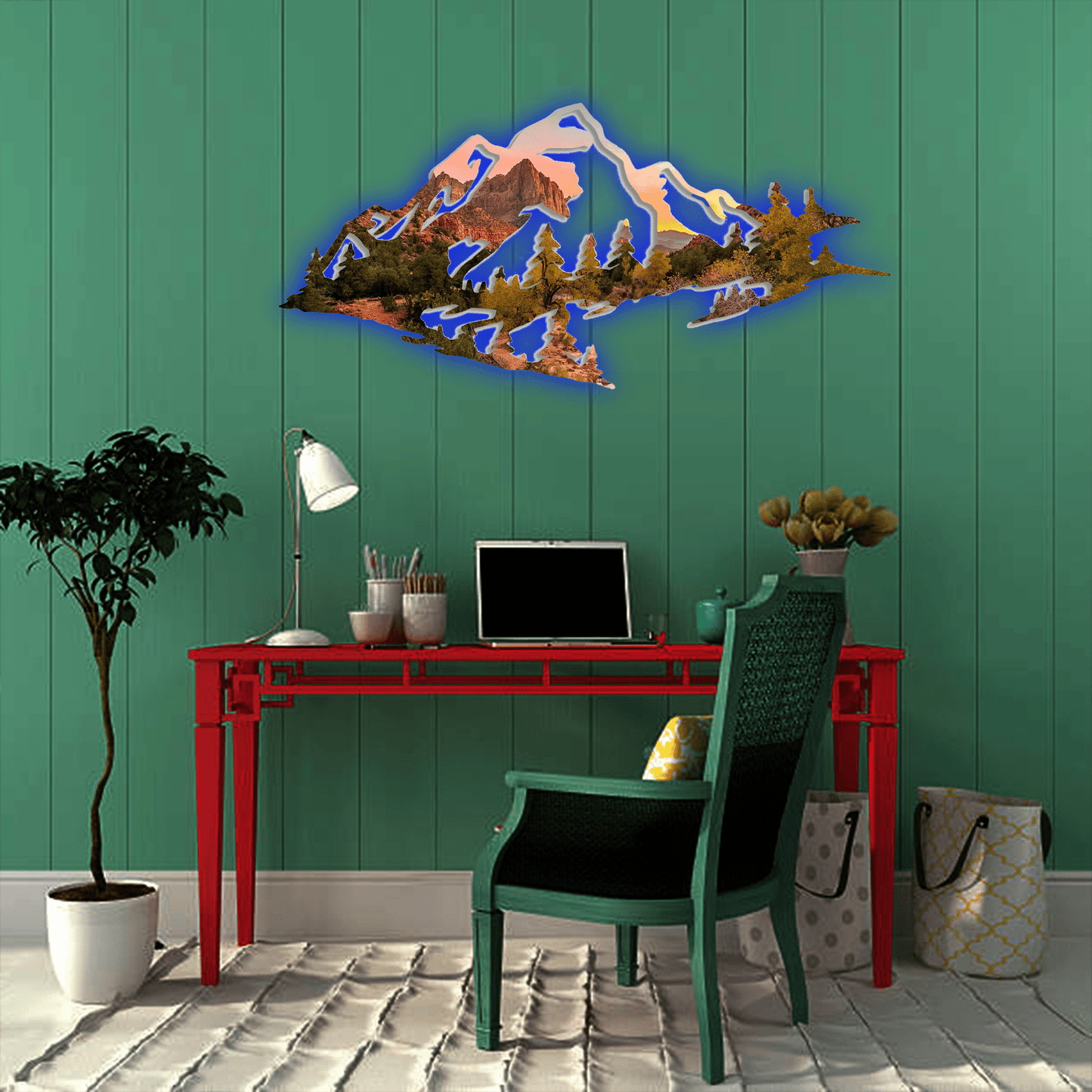 Zion Mountain Range View - Metal Wall Art - MISSIRON